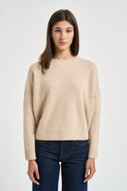 Maglia donna Amelie girocollo beige chiaro AMELIE ORGANIC KUJTEN 