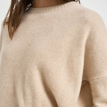 Maglia donna Amelie girocollo beige chiaro AMELIE ORGANIC KUJTEN 