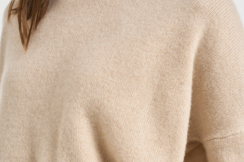 Maglia donna Amelie girocollo beige chiaro AMELIE ORGANIC KUJTEN 