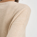 Maglia donna Amelie girocollo beige chiaro AMELIE ORGANIC KUJTEN 