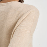 Maglia donna Amelie girocollo beige chiaro AMELIE ORGANIC KUJTEN 