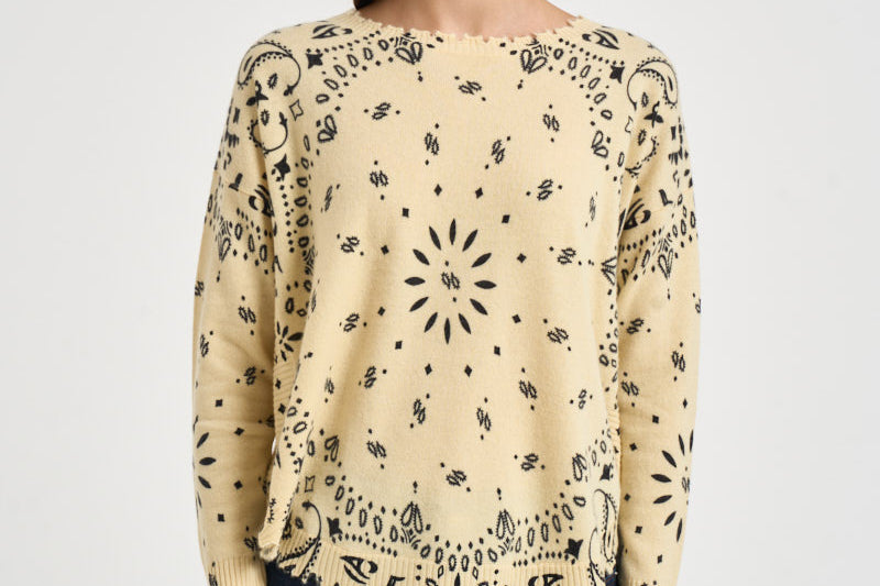 Maglia donna stampa bandana gialla MELA BANDANA 2500ANIS KUJTEN 