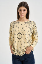 Maglia donna stampa bandana gialla MELA BANDANA 2500ANIS KUJTEN 