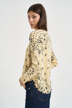 Maglia donna stampa bandana gialla MELA BANDANA 2500ANIS KUJTEN 
