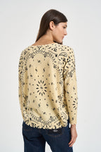 Maglia donna stampa bandana gialla MELA BANDANA 2500ANIS KUJTEN 