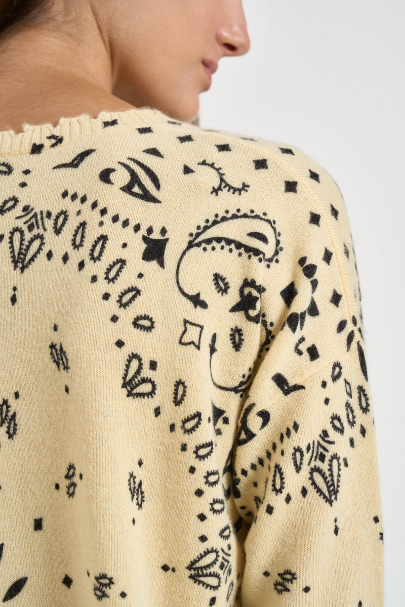 Maglia donna stampa bandana gialla MELA BANDANA 2500ANIS KUJTEN 