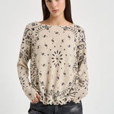 Maglia donna stampa bandana beige MELA BANDANA 2500AVOINE KUJTEN 