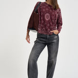 Maglia donna stampa bandana bordeaux MELA BANDANA BICO 2913BDX KUJTEN 