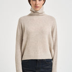 Maglia donna Tila collo alto beige chiaro TILA AVOINE KUJTEN 