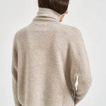 Maglia donna Tila collo alto beige chiaro TILA AVOINE KUJTEN 