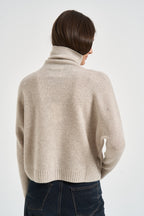 Maglia donna Tila collo alto beige chiaro TILA AVOINE KUJTEN 