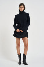Maglia donna Tila collo alto nera TILA NOIR KUJTEN 
