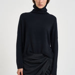 Maglia donna Tila collo alto nera TILA NOIR KUJTEN 