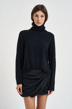 Maglia donna Tila collo alto nera TILA NOIR KUJTEN 