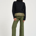 Maglione donna High Kick con piume nero PUL0174 BL01 LA DOUBLE J. 