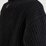 Maglione donna High Kick con piume nero PUL0174 BL01 LA DOUBLE J. 