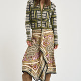 Cardigan donna Check multicolor verde PUL0410 BR05 LA DOUBLE J. 