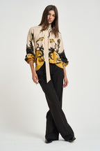 Blusa donna Cerere con fiocco multicolor SHI0086 YE05 LA DOUBLE J. 