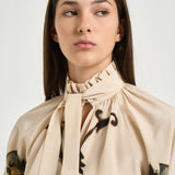 Blusa donna Cerere con fiocco multicolor SHI0086 YE05 LA DOUBLE J. 