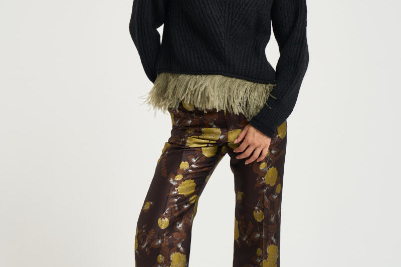Pantaloni donna Hendrix multicolor marroni TRO0014 BR02 LA DOUBLE J. 