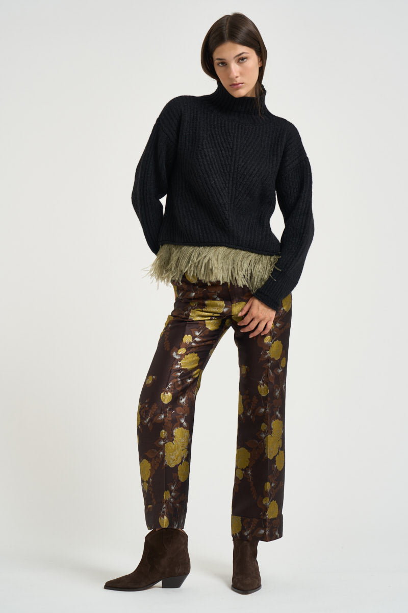 Pantaloni donna Hendrix multicolor marroni TRO0014 BR02 LA DOUBLE J. 