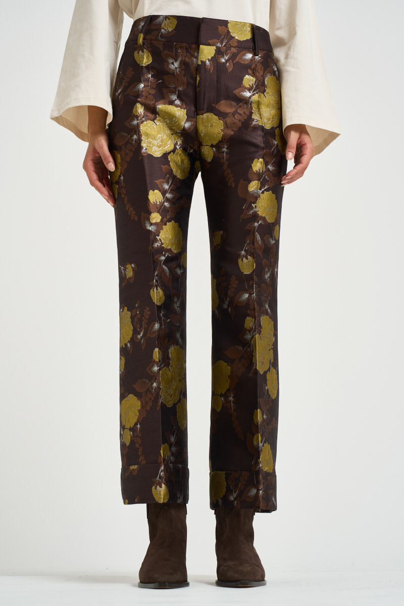 Pantaloni donna Hendrix multicolor marroni TRO0014 BR02 LA DOUBLE J. 