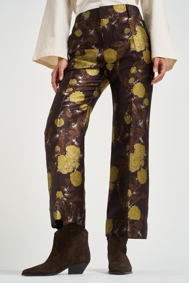 Pantaloni donna Hendrix multicolor marroni TRO0014 BR02 LA DOUBLE J. 