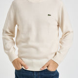 Maglione uomo girocollo panna AH2916 XFJ LACOSTE 
