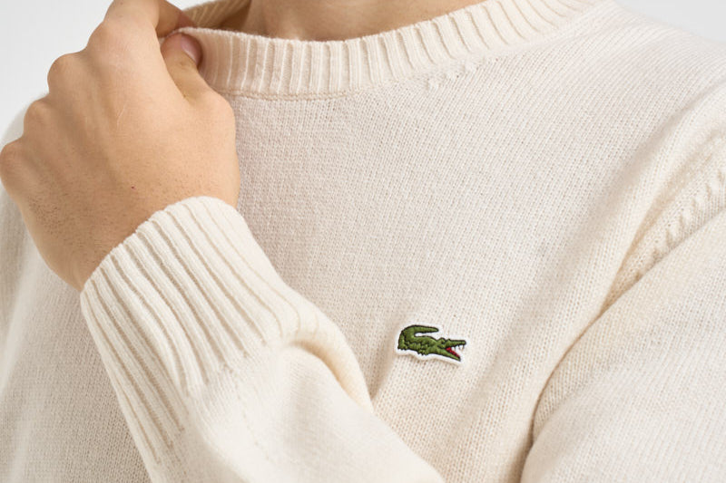 Maglione uomo girocollo panna AH2916 XFJ LACOSTE 