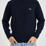 Maglione uomo a trecce blu navy AH2924 166 LACOSTE 