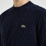 Maglione uomo a trecce blu navy AH2924 166 LACOSTE 