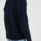 Maglione uomo a trecce blu navy AH2924 166 LACOSTE 