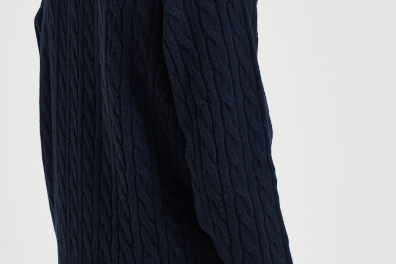 Maglione uomo a trecce blu navy AH2924 166 LACOSTE 