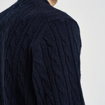 Maglione uomo a trecce blu navy AH2924 166 LACOSTE 