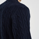 Maglione uomo a trecce blu navy AH2924 166 LACOSTE 