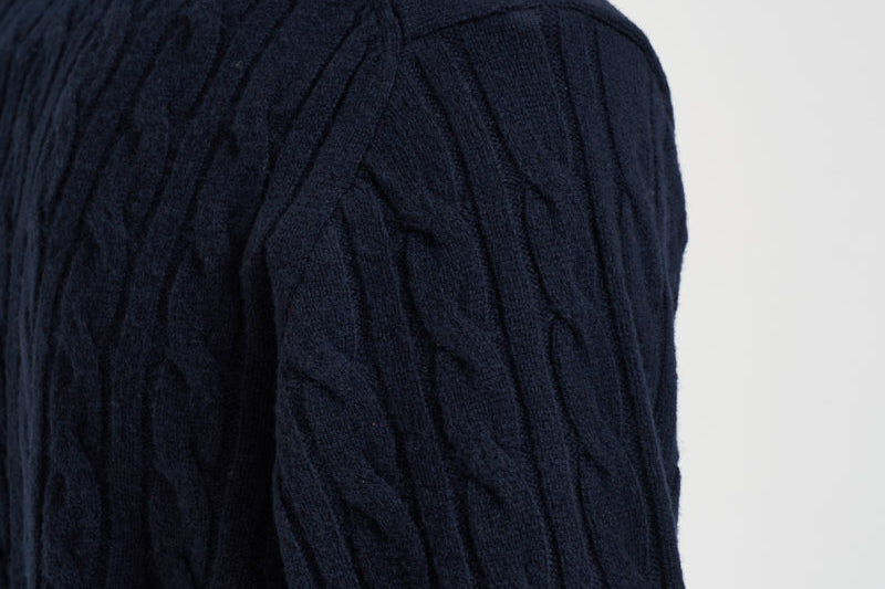 Maglione uomo a trecce blu navy AH2924 166 LACOSTE 