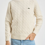 Maglione uomo a trecce panna AH2924 XFJ LACOSTE 