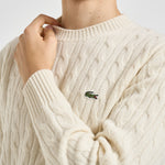 Maglione uomo a trecce panna AH2924 XFJ LACOSTE 