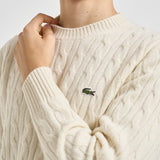 Maglione uomo a trecce panna AH2924 XFJ LACOSTE 