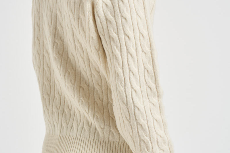 Maglione uomo a trecce panna AH2924 XFJ LACOSTE 