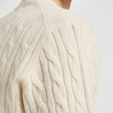 Maglione uomo a trecce panna AH2924 XFJ LACOSTE 