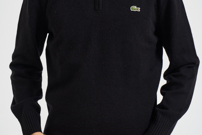 Maglione uomo mezza zip nera AH3052 031 LACOSTE 