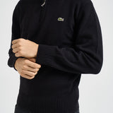 Maglione uomo mezza zip nera AH3052 031 LACOSTE 