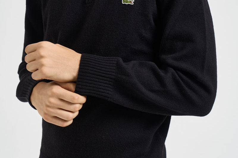 Maglione uomo mezza zip nera AH3052 031 LACOSTE 