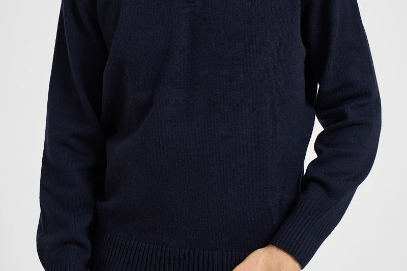 Maglione uomo mezza zip blu navy AH3052 166 LACOSTE 