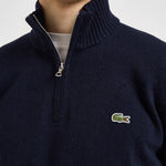 Maglione uomo mezza zip blu navy AH3052 166 LACOSTE 