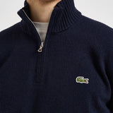 Maglione uomo mezza zip blu navy AH3052 166 LACOSTE 