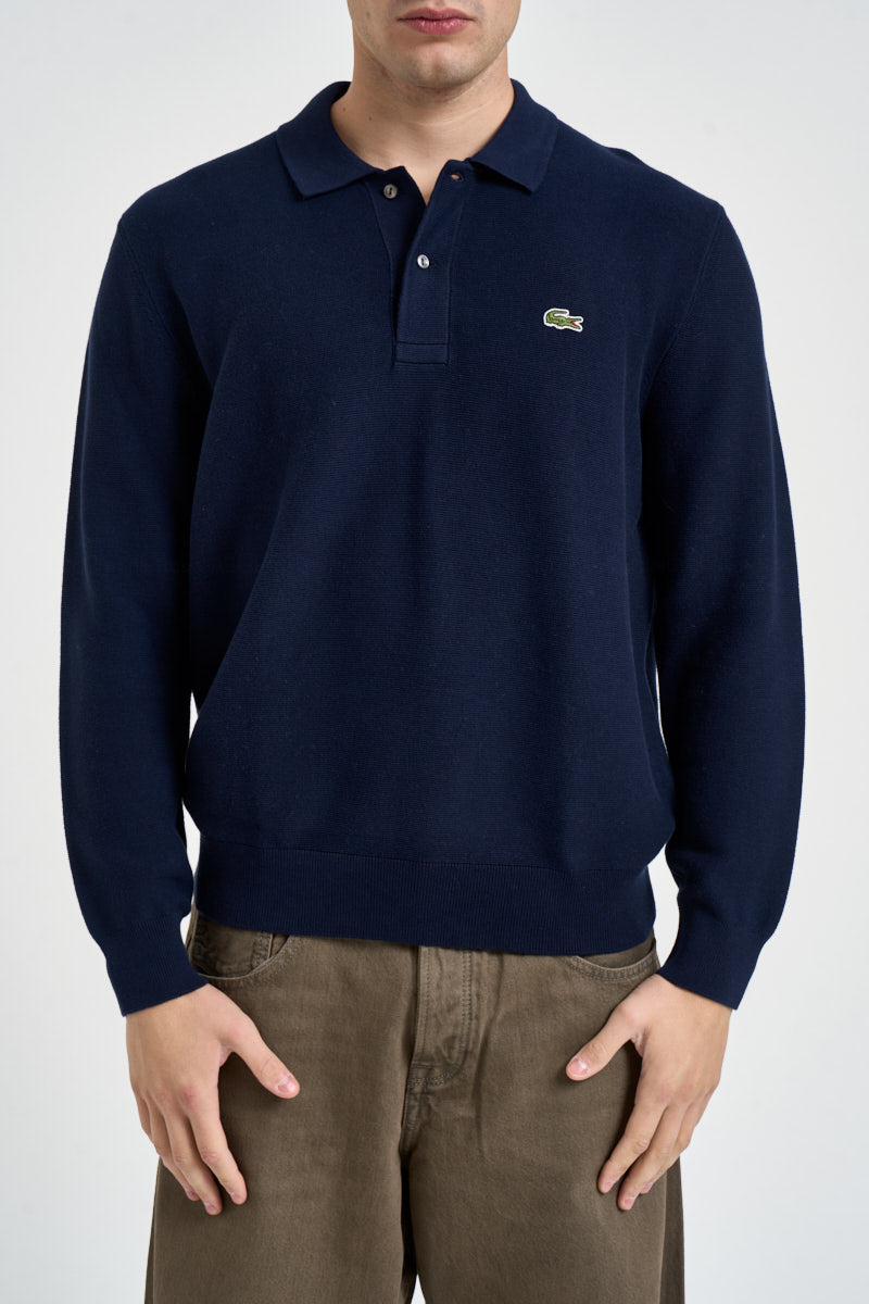 Polo uomo in cotone blu navy AH9904 166 LACOSTE 