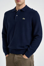 Polo uomo in cotone blu navy AH9904 166 LACOSTE 