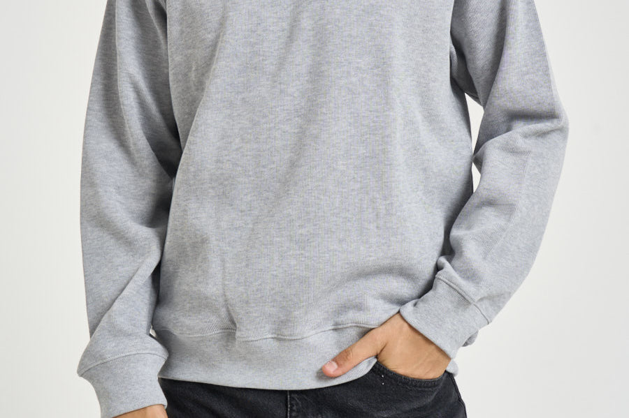 Felpa uomo in cotone grigio chiaro SH1927 CCA LACOSTE 